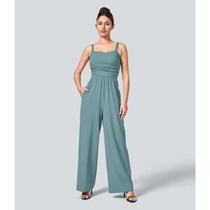 NWT Halara Breezeful™ Lace Up Pocket Quick Dry Casual Jumpsuit Size Small